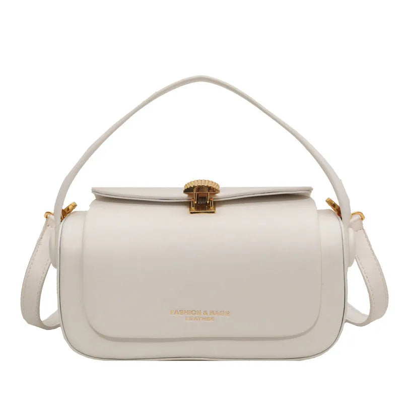Women's personalised shoulder messenger bag in PU material with letter detailing