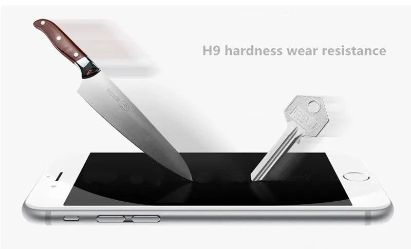 Tempered glass screen protector with 9H hardness for iPhone and Galaxy phones