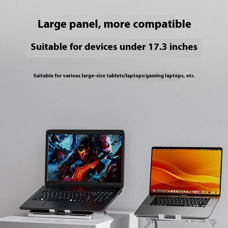 Aluminium alloy notebook cooling rack with folded riser in Ordinary Style colour option