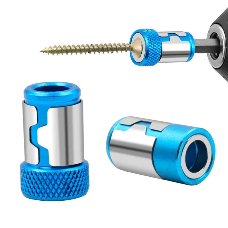 Light blue screwdriver bits with magnetic ring for slotted metric screws