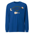 Blue men's loose round neck sweater with printed letter patterns in Japanese Korean casual style