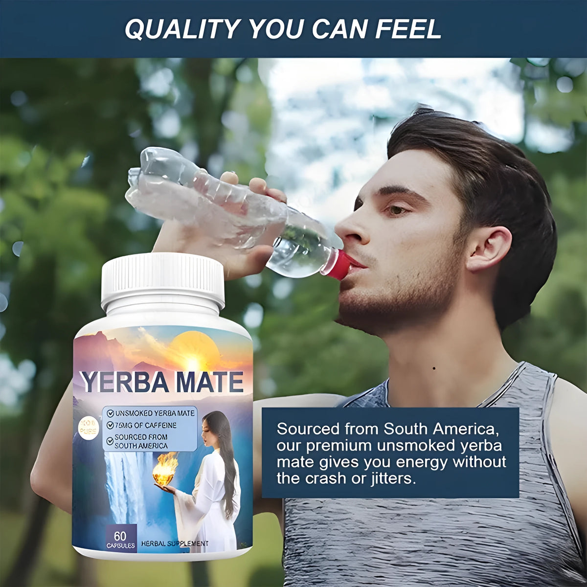 60 vitamin supplement capsules in packaging showing capsule count and normal temperature storage requirements