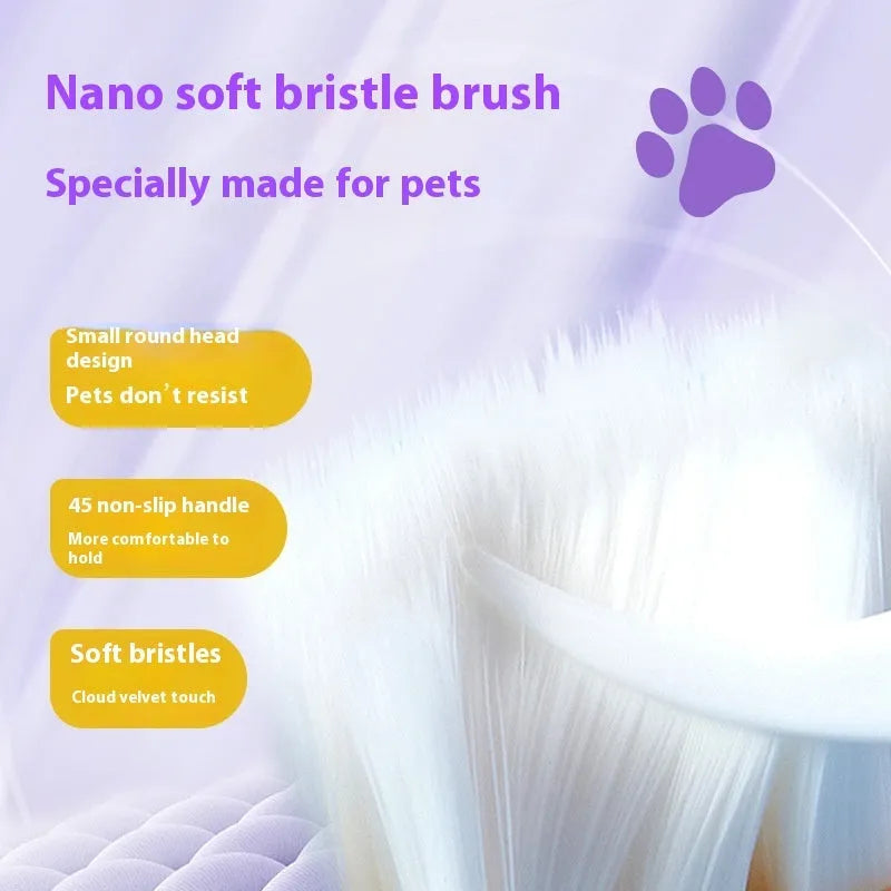 White pet toothbrush pen with 5ml dental cleaning solution for dogs and cats