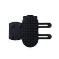 Silicone pet grooming brush with comb teeth and adjustable strap in black, green, pink or yellow