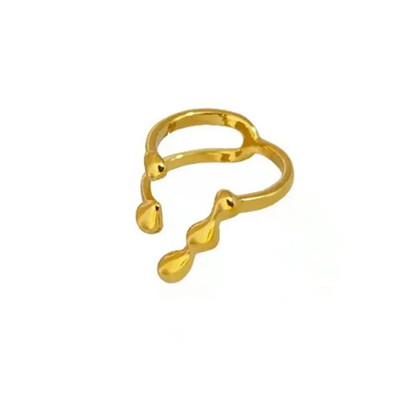 Brass adjustable opening ring with circular design in gold or silver finish for women