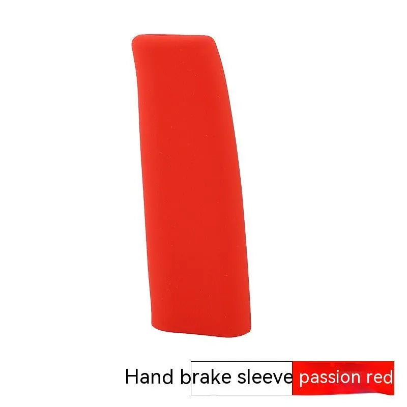 Universal silicone handbrake sleeve in black, grey, beige, red, and blue colour options