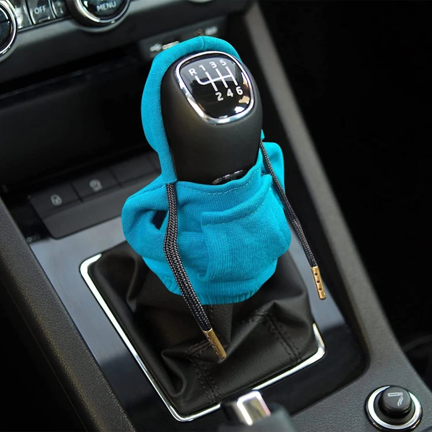 Cloth gear shift knob cover in multiple colours for manual or automatic cars