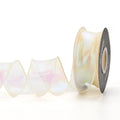 Roll of 4cm wide fishtail yarn mesh ribbon in a choice of eight illusion colours for craft and floral use.