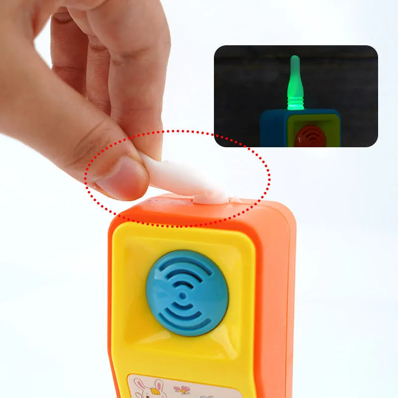 Children's electronic educational toy with sound and light effects featuring cartoon animal designs