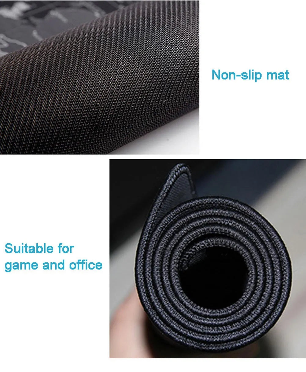 Custom cartoon design mouse pad with natural rubber base showing three size options