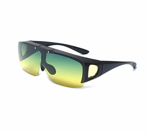 Polarised sports sunglasses with one-piece myopia glasses design for outdoor activities.
