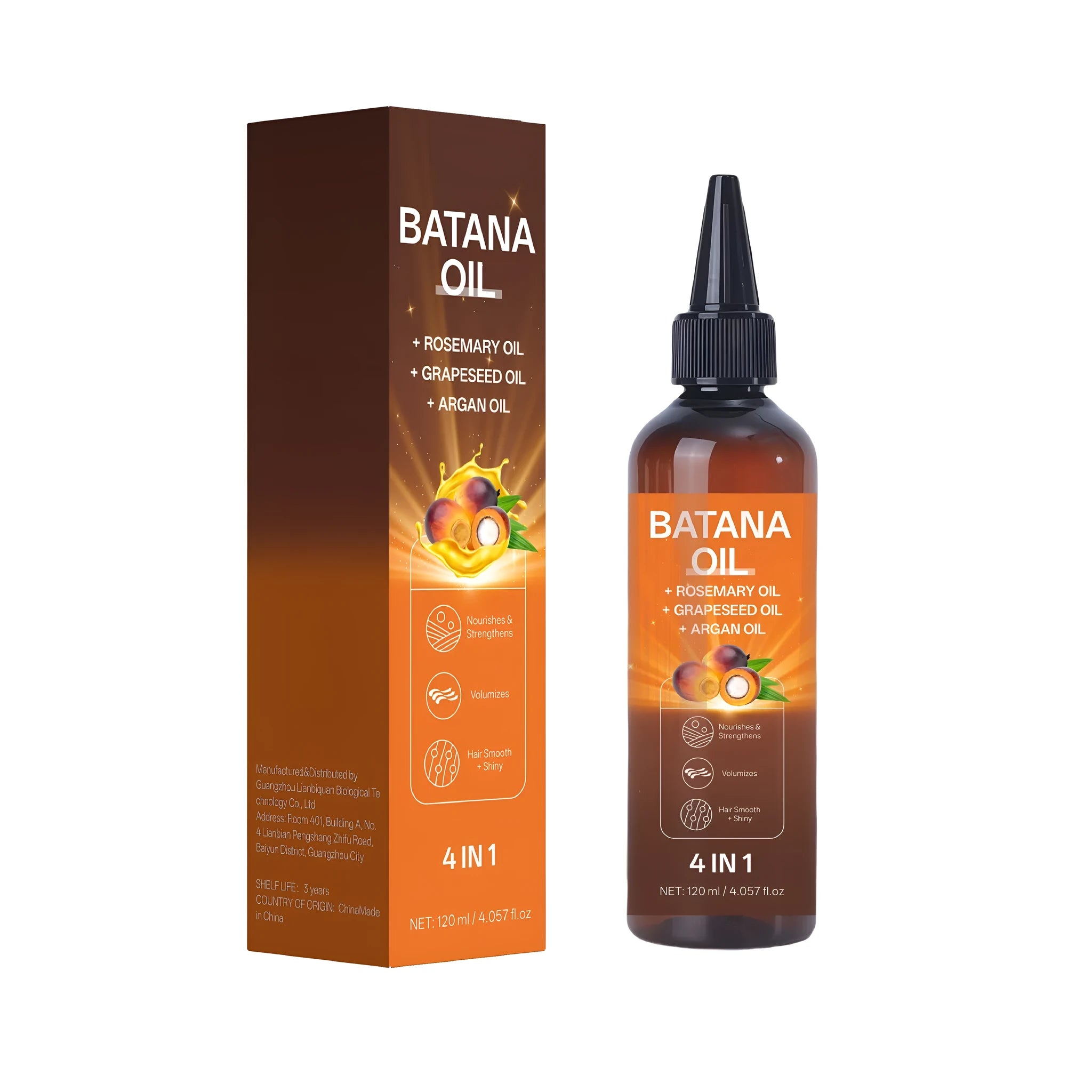 Batana hair treatment oil jar for anti-fracture care of split ends and frizzy hair