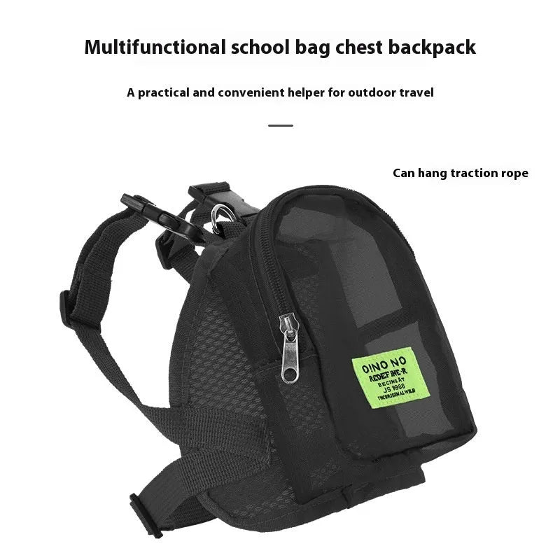 Solid colour polyester dog backpack for pet essentials storage