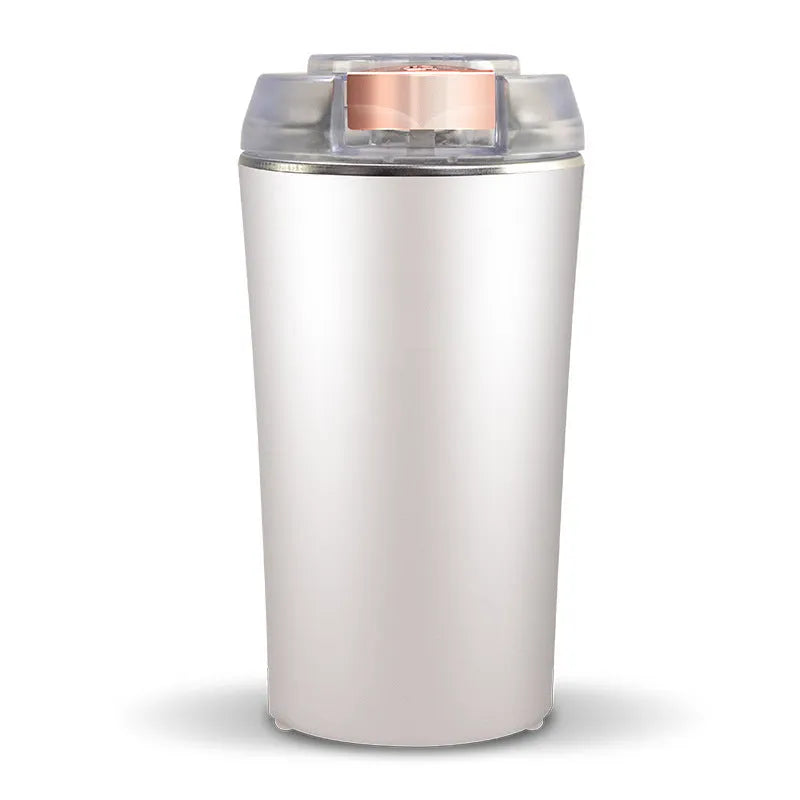 Blue mini electric flour mill and grain crusher with food-grade stainless steel grinding chamber