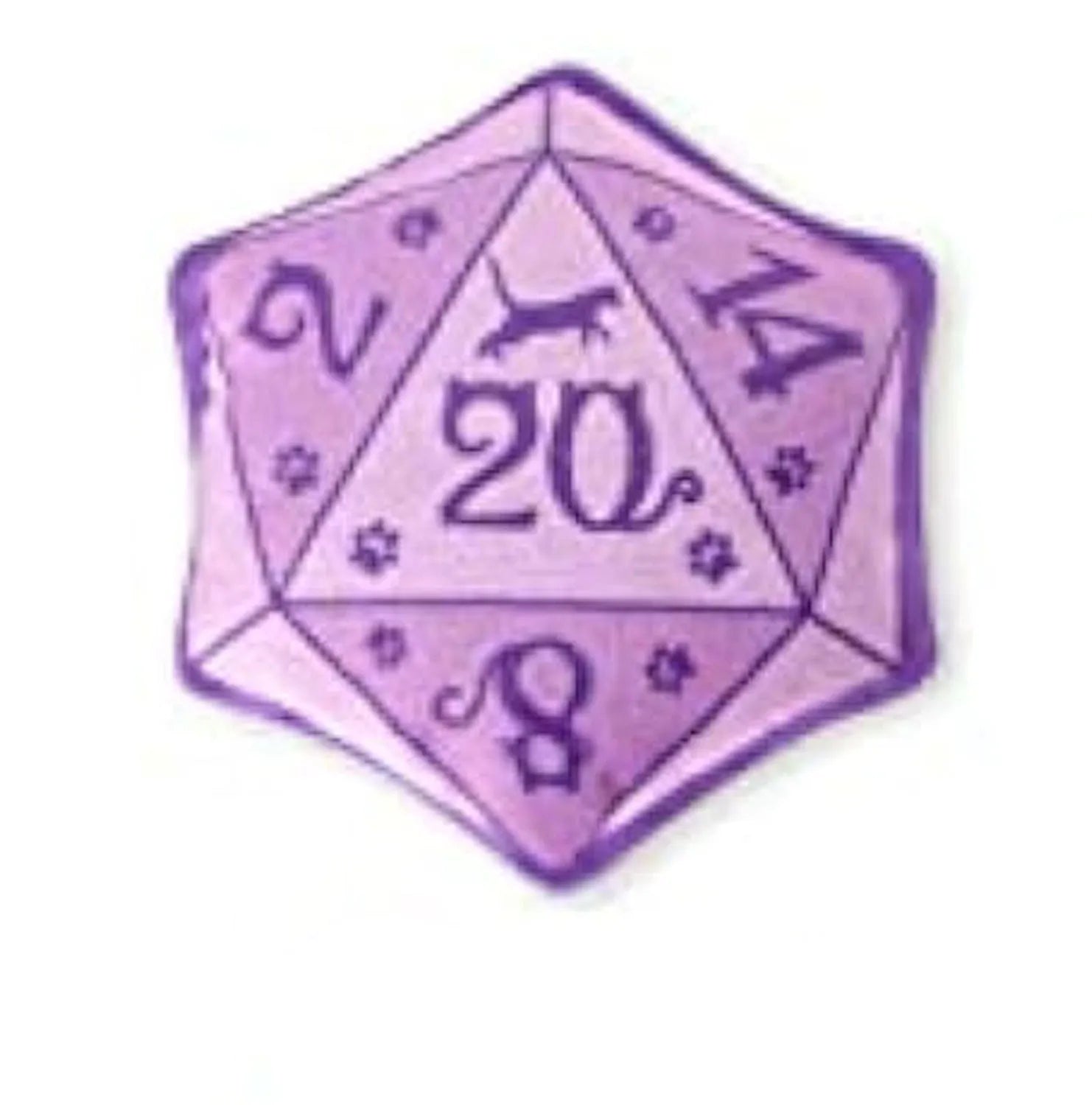 Blue dice-shaped plush cat toy with DND styling containing organic catnip for feline play