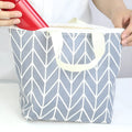 Arrow pattern design polyester makeup bag with zip closure for waterproof storage.