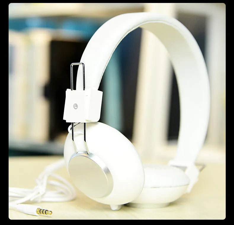 Wired head-mounted sports earphones with microphone in multiple colour options