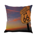 European style linen blend cushion cover with landscape pattern in one of six colour options