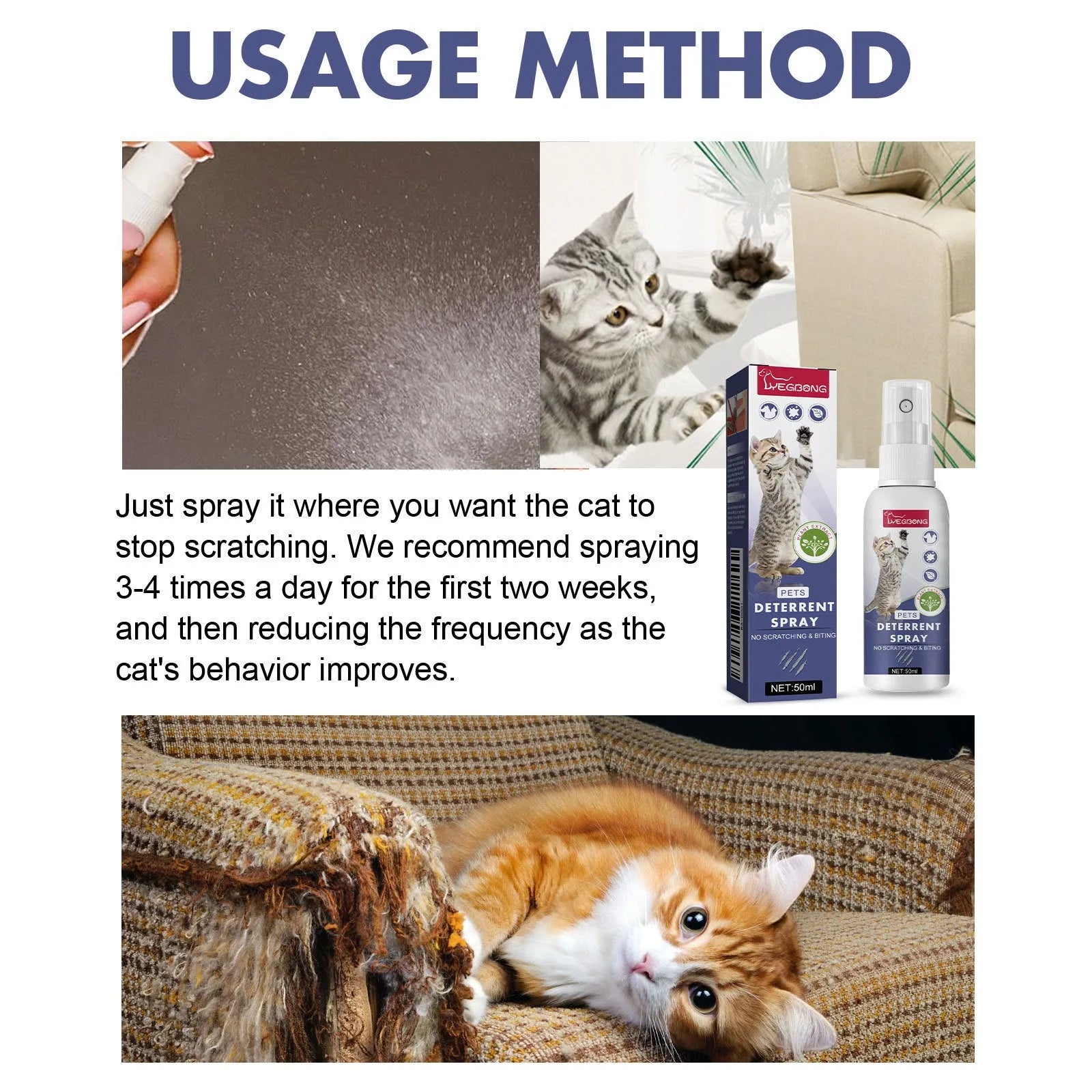 50ml pet training spray deterrent bottle for dogs and cats scratching furniture