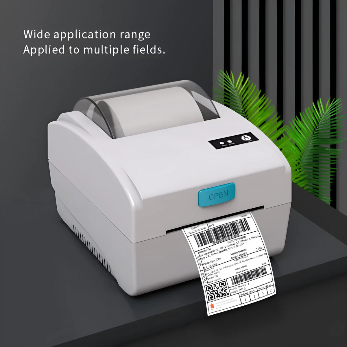 White thermal label printer with Bluetooth connectivity for shipping labels