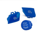 Pair of red M1 and M2 steering wheel mode button accessories for BMW cars
