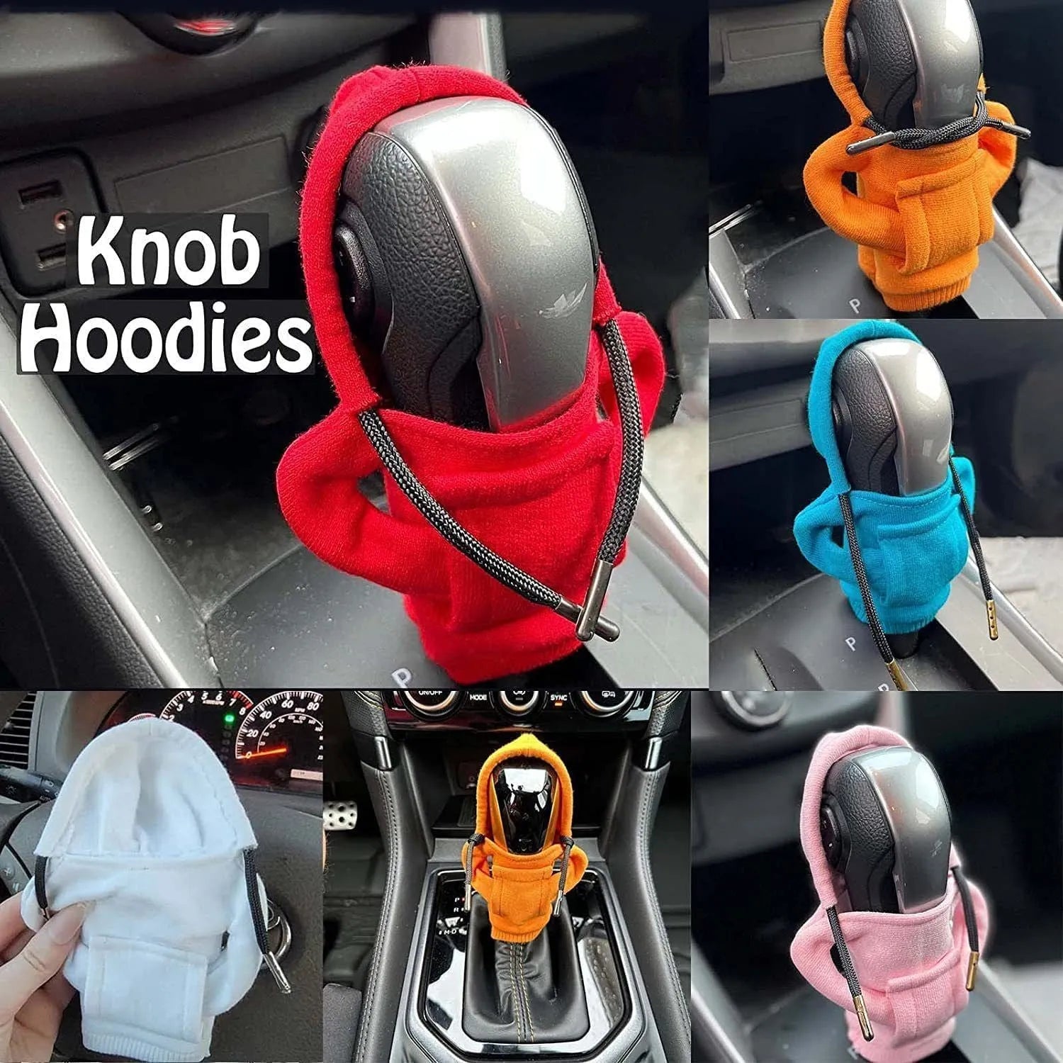 Cloth gear shift knob cover in multiple colours for manual or automatic cars