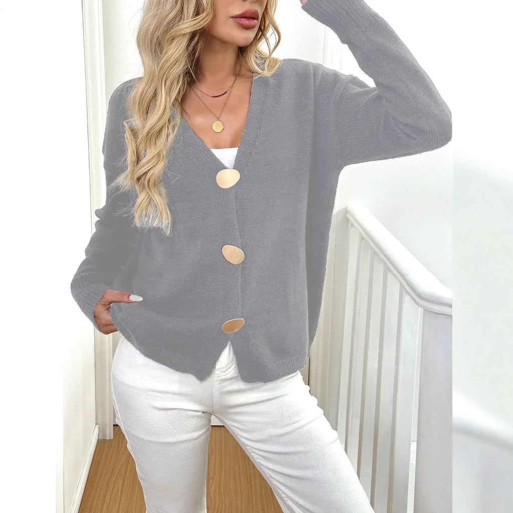Women's deer plush sweater coat with princess sleeves in street hipster style