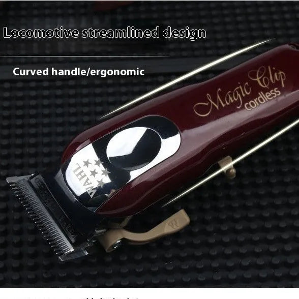 Charging hair clipper with stainless steel cutter head and three international plug adapters