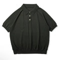 Knitted cotton short-sleeved t-shirt in slim fit with solid colour pattern