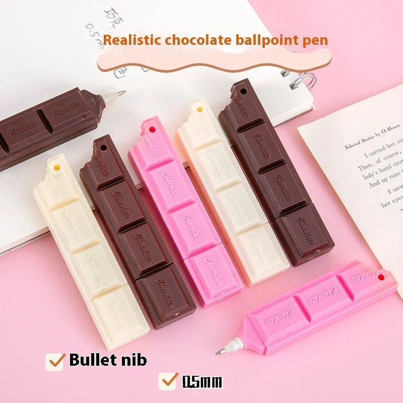 Chocolate simulation food ballpoint pen with 0.5mm bullet tip in plastic cartoon design