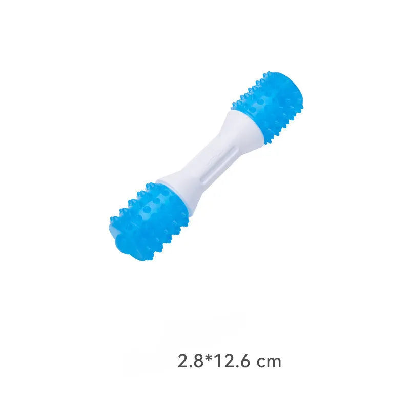 Dual-colour puppy teething chew toy in TPR rubber for dogs aged 2-8 months