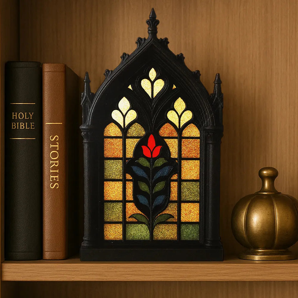 Black wooden Gothic style door frame wall mounted storage rack for pendant display