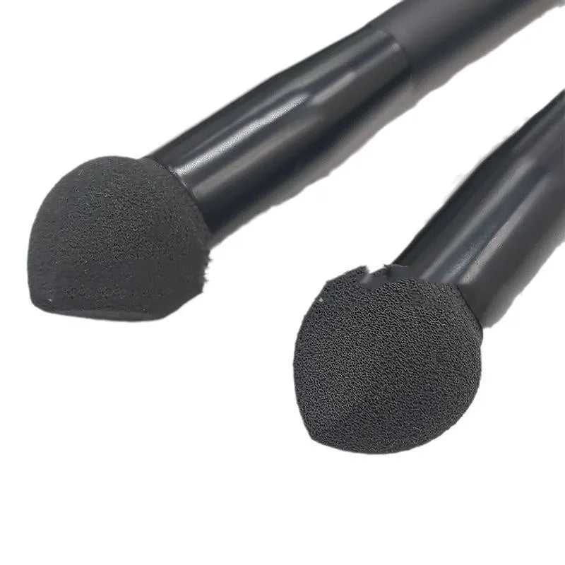 Black sponge stick concealer brush with wooden handle for dark circle coverage
