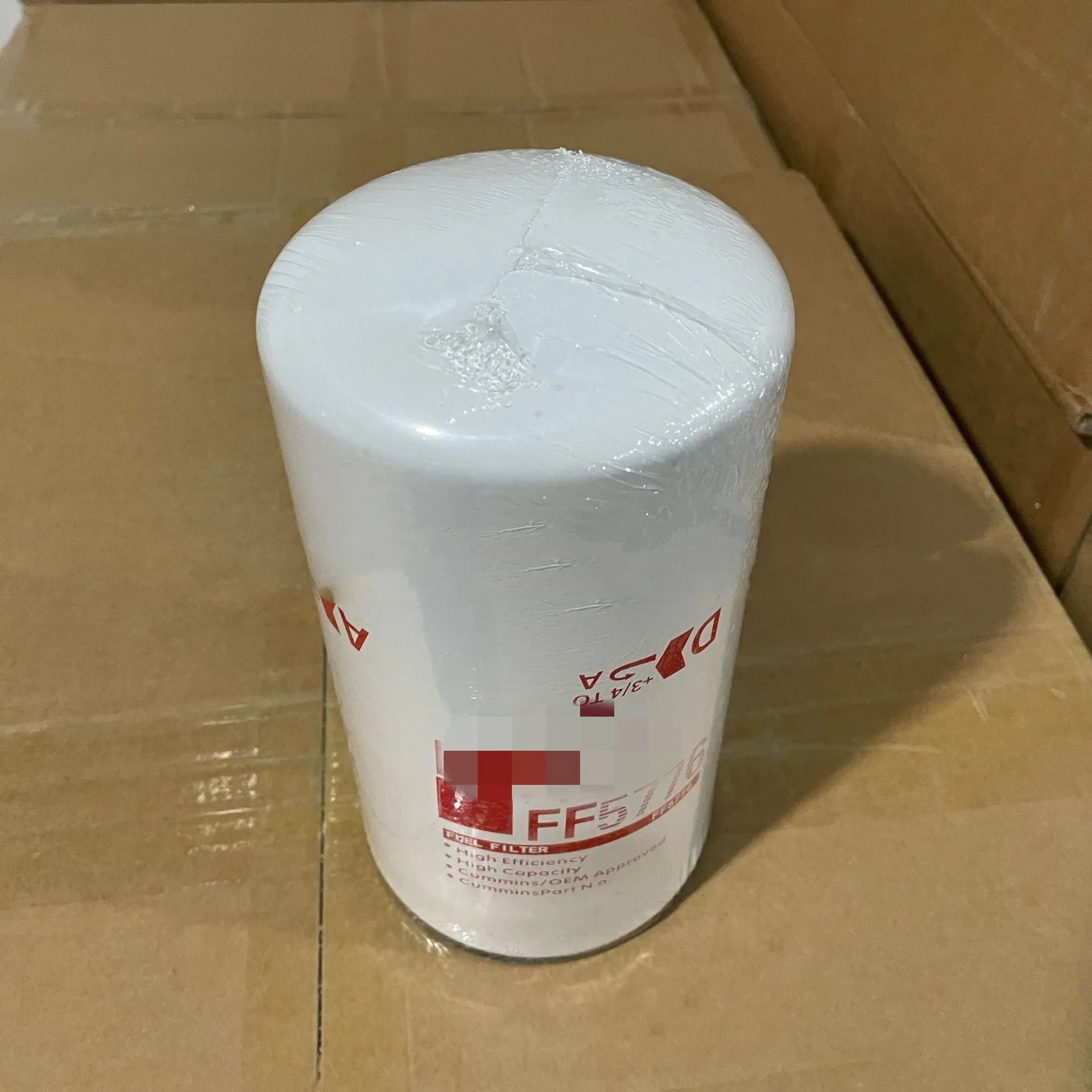 White metal diesel filter element with folding construction and 2mm inlet/outlet connections