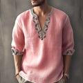 British style bamboo hemp summer shirt with striped pattern in multiple colour options