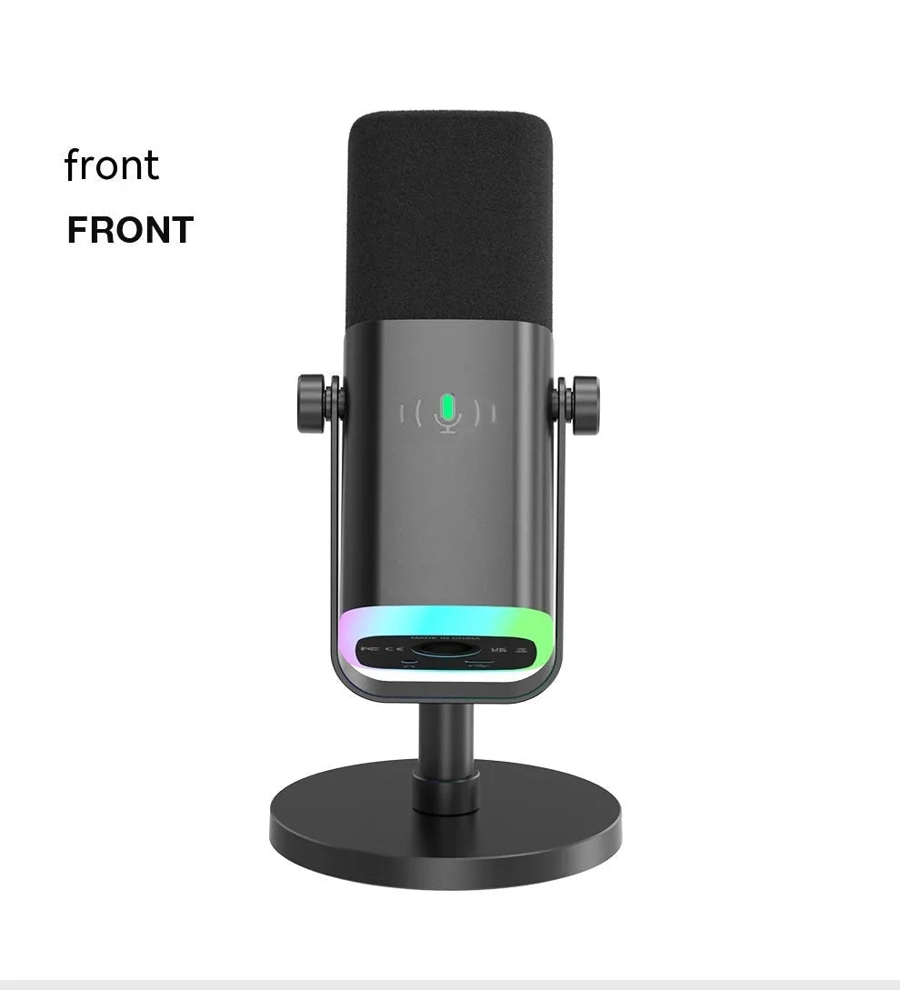Dynamic noise reduction microphone with XLR cable in black, pink, or white colours with adjustable bracket mount