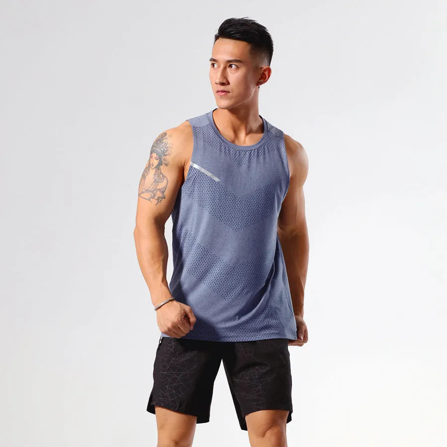 Men's solid colour quick-drying sports top for summer outdoor activities