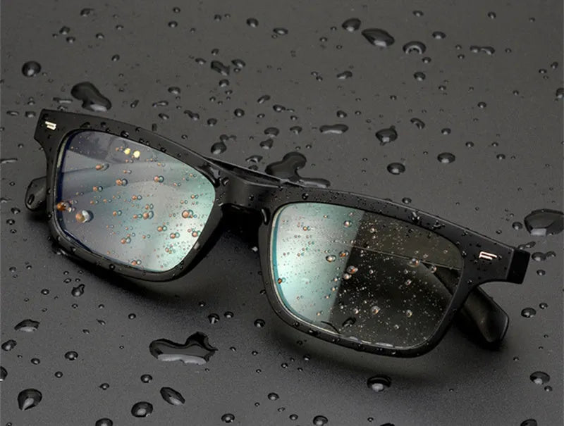 Unisex PC+ABS smart glasses with Bluetooth audio and semi-open-ear design for sports and office use