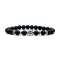 19mm amethyst crystal Buddha head bracelet with tiger eye stone charm on wrist
