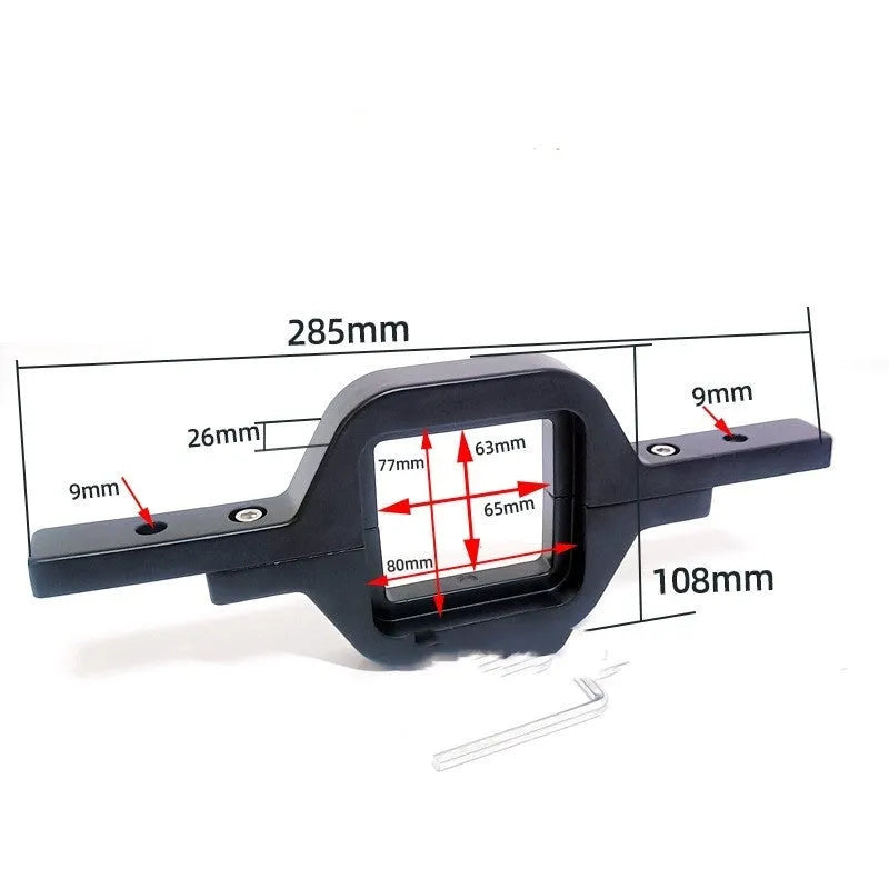 Black aluminium alloy reversing light bracket for Jeep Wrangler vehicles with pre-drilled mounting holes