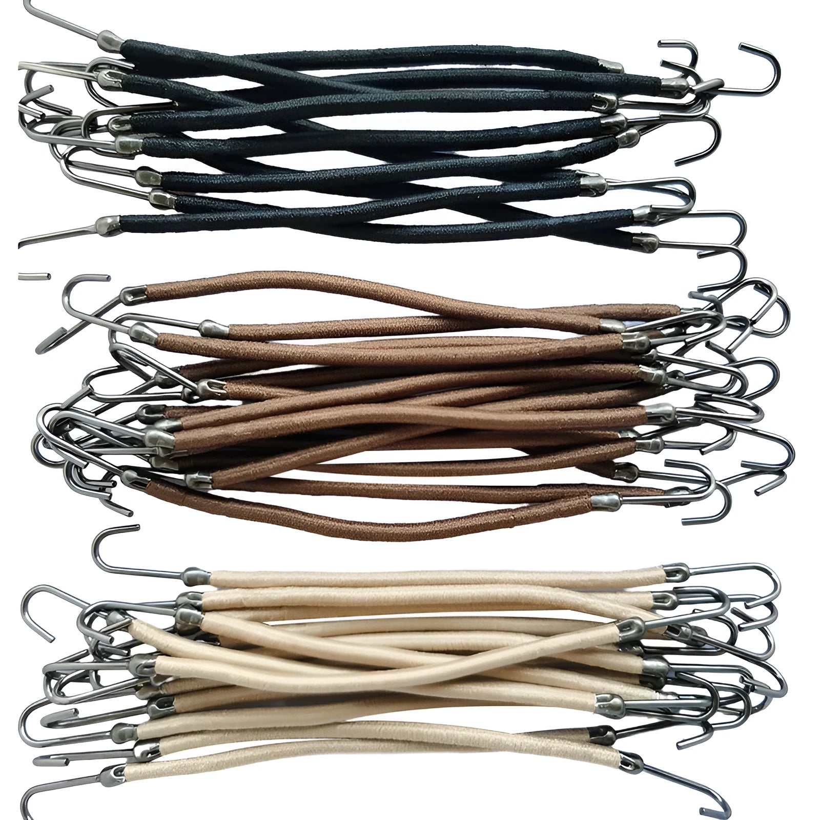 Metal double hook hair tools for wigs in black, dark brown and light brown colour options
