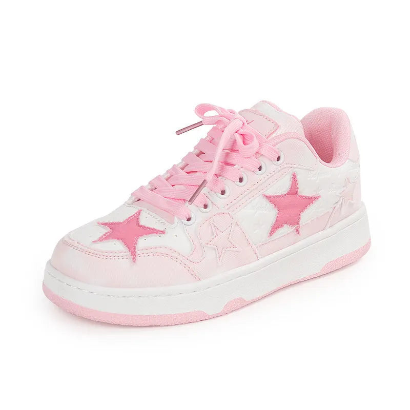 Couple skateboard shoes in denim with rubber sole, shown in black, green, and pink colour options