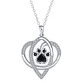 Women's copper necklace with dog paw print pendant and cross chain design