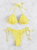 Women's steel bracket support bikini swimsuit in multiple colour options with polyester construction