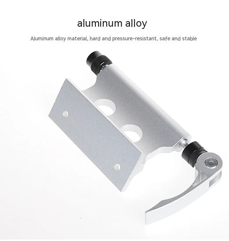 Silver metal bicycle front fork quick release fixing clip with adjustable clamp mechanism