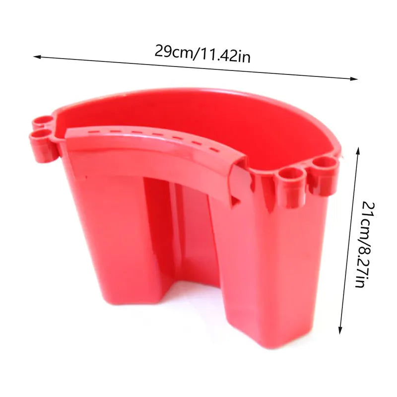 PP plastic car washing bucket with detergent holder in black, red, blue and pink colour options
