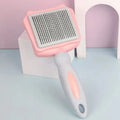 Self-cleaning dog brush for large dogs and cats in blue pink purple