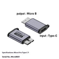 Close-up of a USB A Male to Micro B Female adapter on a white background.