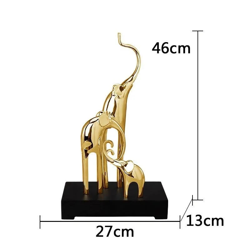 European style elephant decorative craft ornament in resin with choice of four colour finishes