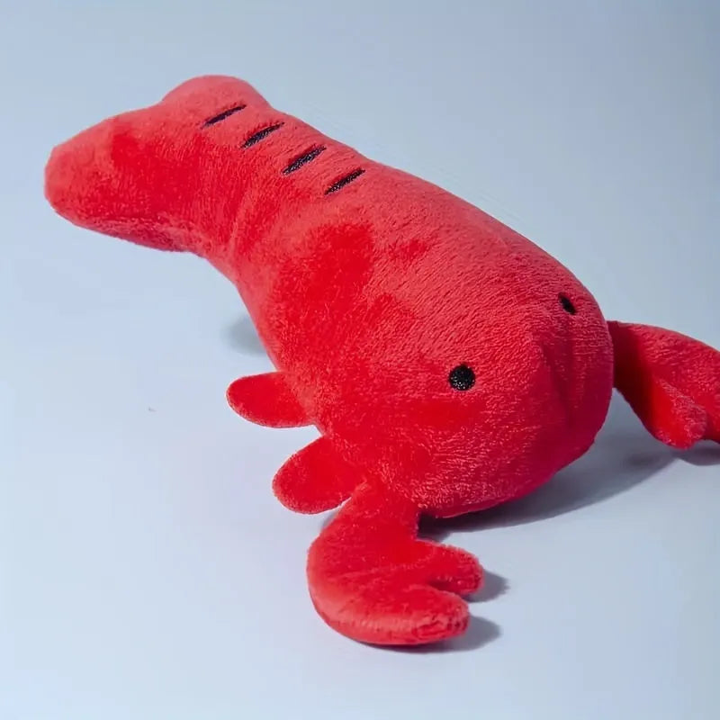 Red squeaky lobster stuffed dog toy with crab lobster design for small medium dogs